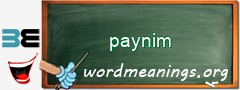 WordMeaning blackboard for paynim